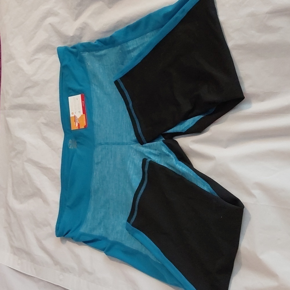 Champion| Womens Blue/Black Color Block Capri Duo Dry Workout Leggings  Sz.XXL